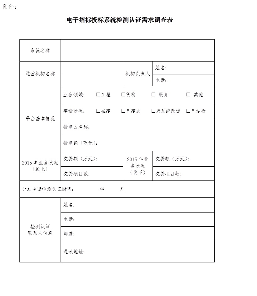 中招協(xié)開展電子招標投標系統(tǒng)檢測認證需求調研